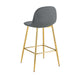 TABOURET DE BAR SCANDINAVE PIED GOLD VELOURS ANTHRACITE - image 3