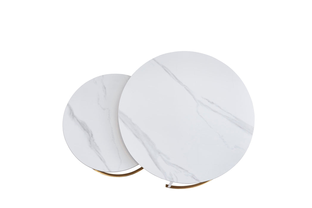 TABLE BASSE GIGOGNE GOLD CERAMIQUE 80x45cm+60x38cm - image 2