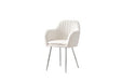 Chaise Chic KANVAS en velours pieds Chromés blanc doudou