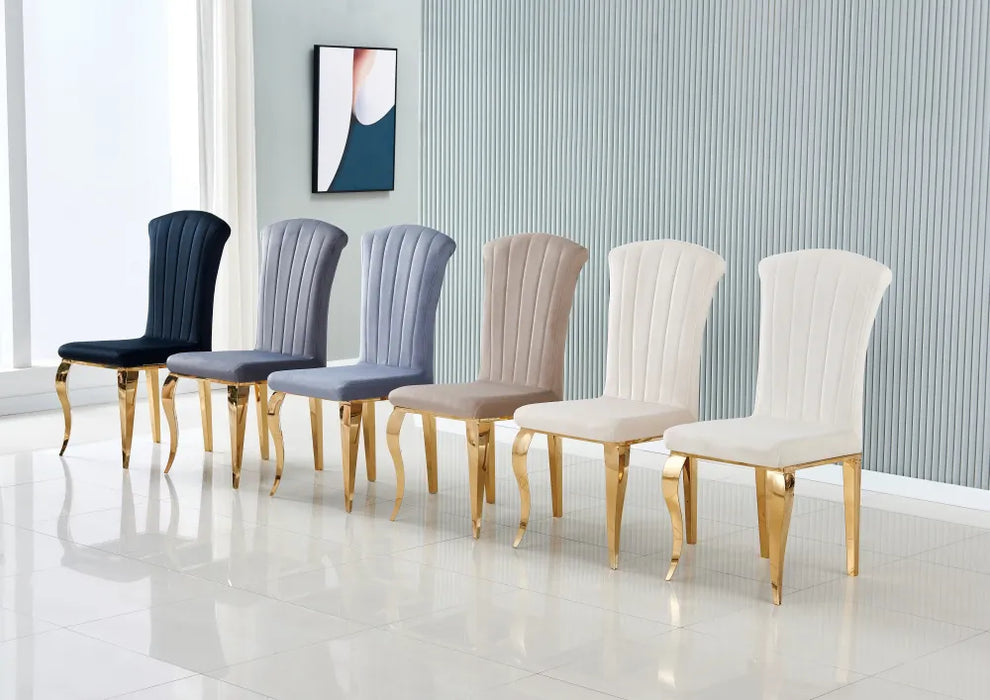 Chaise baroque LOUIS Gold Velours moka