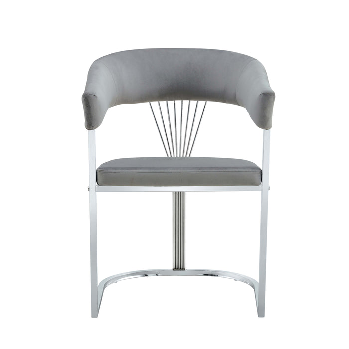 CHAISE AVEC ACCOUDOIR BRITTANY CHROME GRIS SILVER - image 1