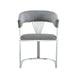 CHAISE AVEC ACCOUDOIR BRITTANY CHROME GRIS SILVER - image 1