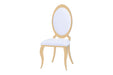 Chaise ANGEL baroque Gold simili cuir blanc