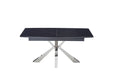 Table extensible BIANCA Chrome plateau Céramique marbré noir