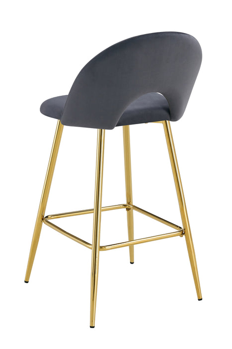 TABOURET DE BAR TEDDY PIED GOLD VELOURS ANTHRACITE - image 3