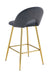 TABOURET DE BAR TEDDY PIED GOLD VELOURS ANTHRACITE - image 3