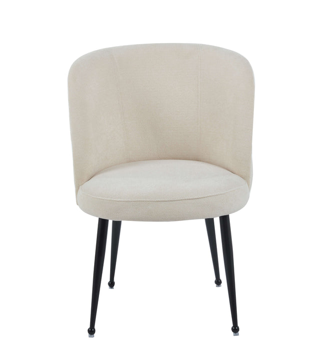 CHAISE SACHA PIEDS METAL NOIR ASSISE ECRU TISSU EFFET LIN - image 2