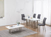 TABLE REPAS PORTOFINO CHROME MARBRE BLANC 180 x 90 CM - image 5