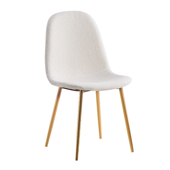 CHAISE SCANDINAVE BONNIE BEIGE MOLLETONNE DOUDOU PIEDS GOLD - image 1