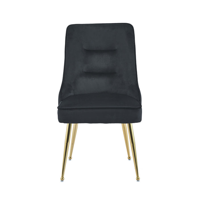 Chaise luxury ZIP en velours pieds Gold noir