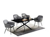 Table Repas JESSICA Métal noir et plateau en verre 150 cm 4 à 6 couverts - image 3