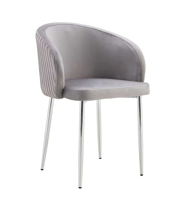 CHAISE AVEC ACCOUDOIR CARLITA GRIS PIED CHROME - image 1
