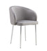 CHAISE AVEC ACCOUDOIR CARLITA GRIS PIED CHROME - image 1