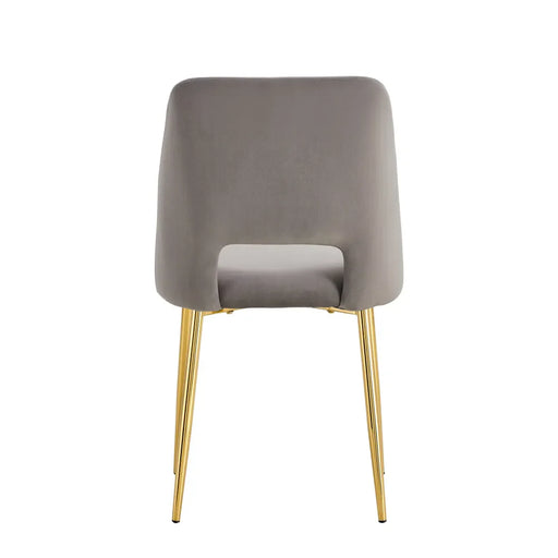 Chaise AVA Gold en Velours gris