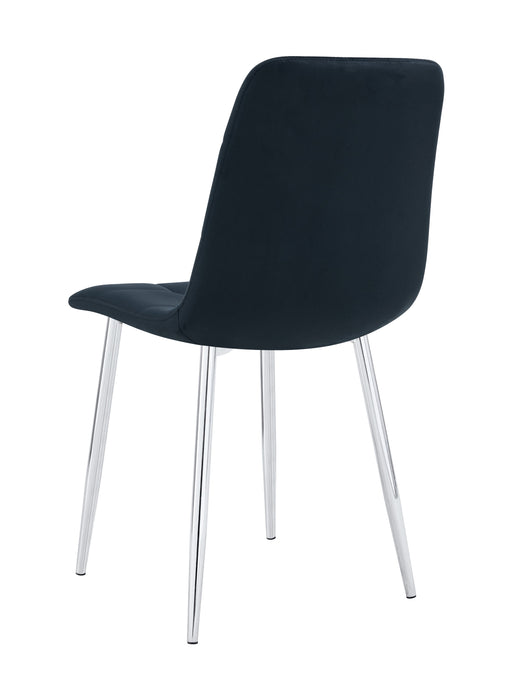 CHAISE ELISA PIED CHROME VELOURS NOIR - image 2