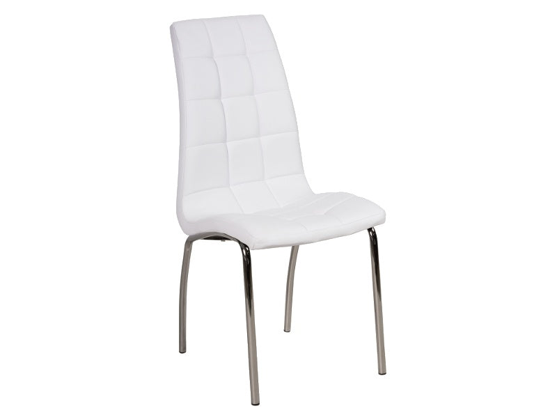 Chaise EMMA simili cuir blanc