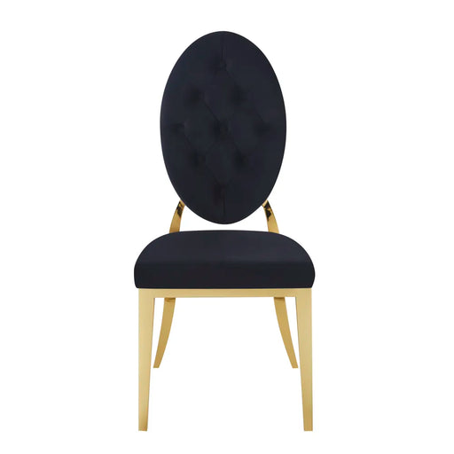 Chaise MEDAILLON capitonnées  Gold et velours noir