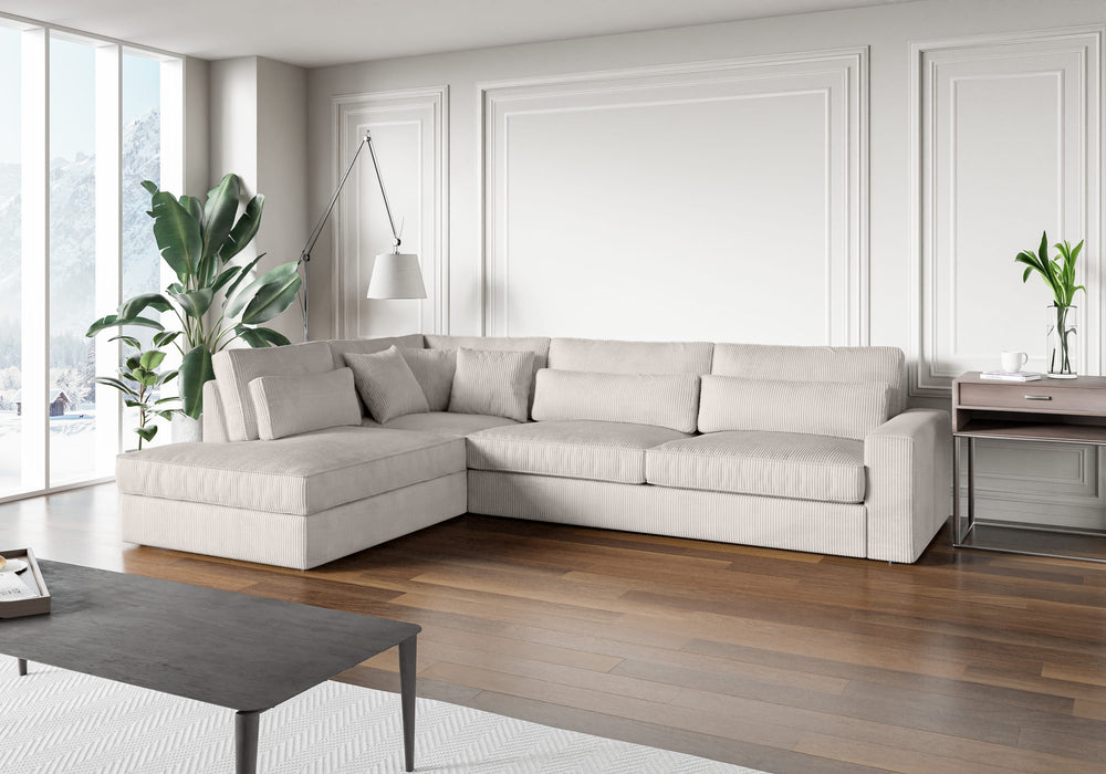 CANAPE LE BRISTOLA ANGLE GAUCHE COTELE ECRU 315X230cm - image 2