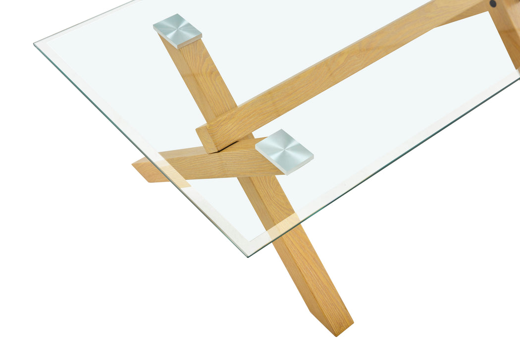 TABLE BASSE IXE BOIS TRANSPARENT 120x60x45cm - image 3