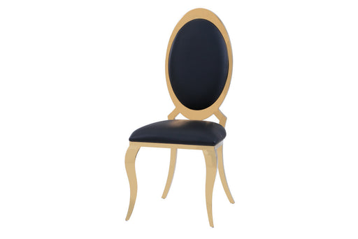 Chaise ANGEL baroque Gold simili cuir noir