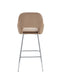 TABOURET DE BAR ATHENA PIED CHROME VELOURS TAUPE - image 2