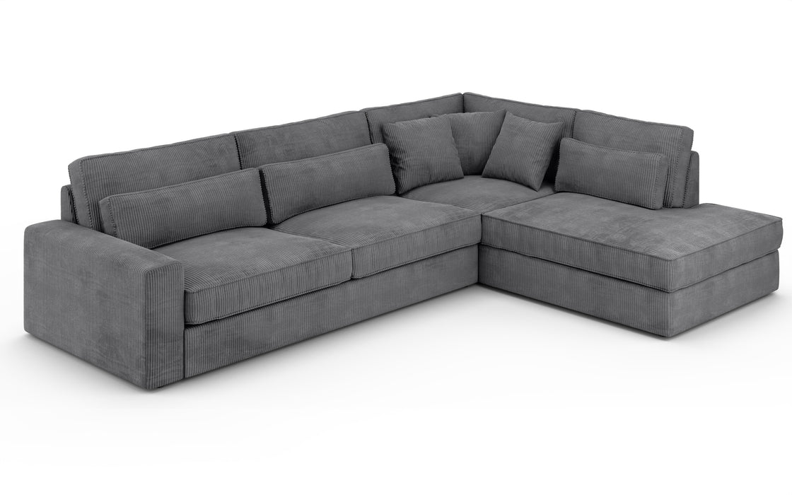 CANAPE LE BRISTOLA ANGLE DROIT COTELE GRIS 315X230cm - image 2