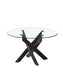 Table basse ronde JESSY pieds métal noir et plateau en verre 80 cm - image 1