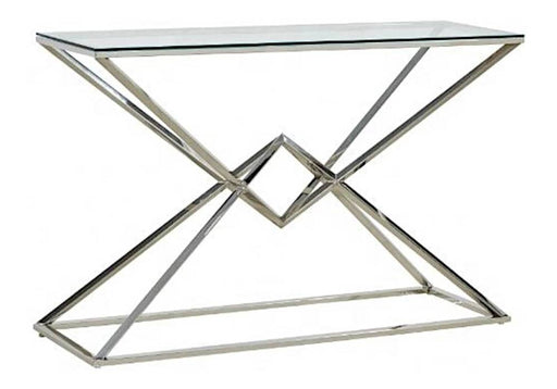 Console PYRAMID chrome en verre Transparent 120x40x78 cm 