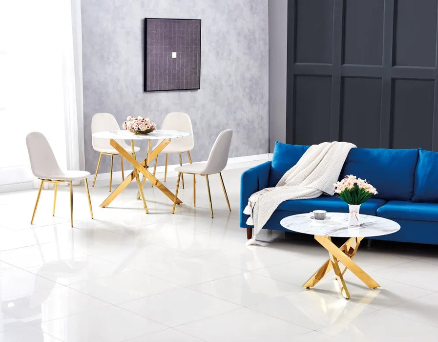 TABLE REPAS JESSICA GOLD MARBRE BLANC XXL120x75cm - image 6