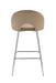 TABOURET DE BAR TEDDY PIED CHROME VELOURS TAUPE - image 2