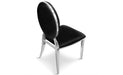 Chaise MEDAILLON en chrome et velours noir