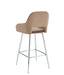 TABOURET DE BAR ATHENA PIED CHROME VELOURS TAUPE - image 3