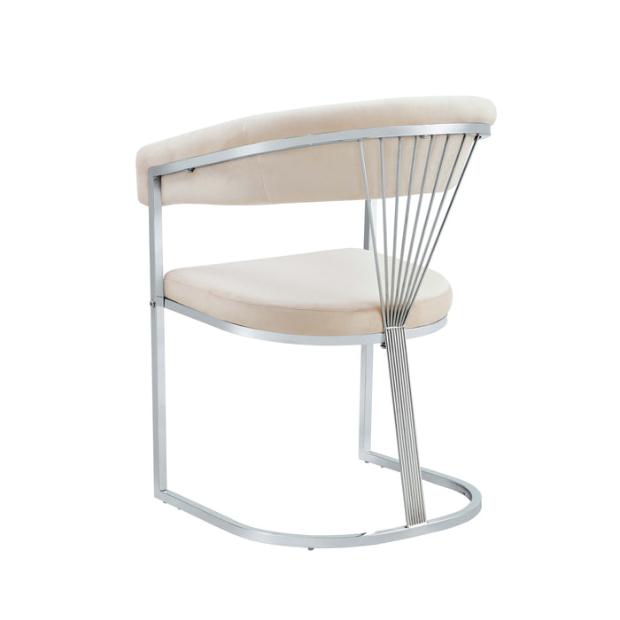 CHAISE AVEC ACCOUDOIR BRITTANY CHROME VELOURS BEIGE - image 3