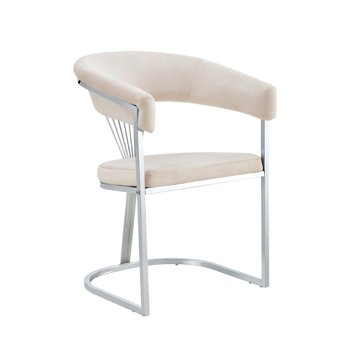 CHAISE AVEC ACCOUDOIR BRITTANY CHROME VELOURS BEIGE - image 2