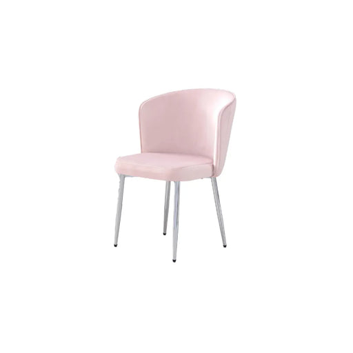 Chaise moderne DIANA chrome velours rose