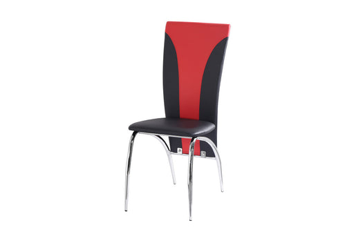 Chaise DUNA similicuir noir et rouge