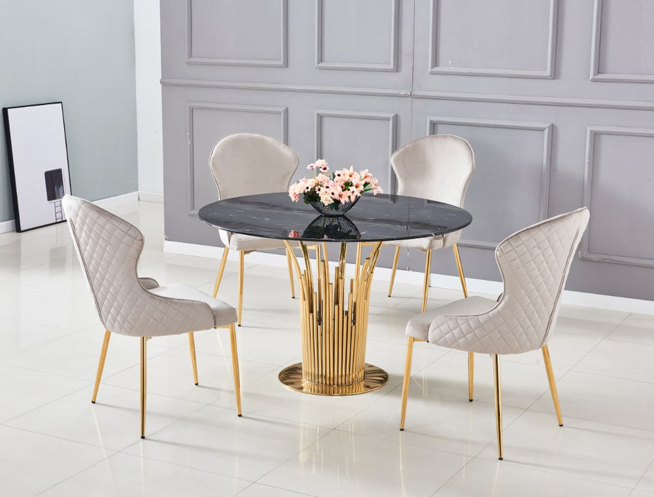 CHAISE HILTON GOLD VELOURS MOKA - image 5