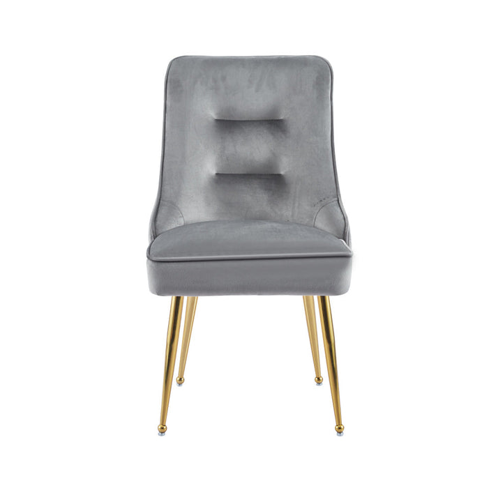 Chaise luxury ZIP en velours pieds Gold anthracite