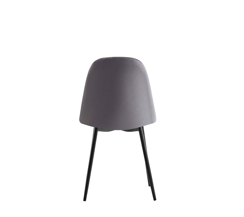 CHAISE SCANDINAVE PIED NOIR VELOURS ANTHRACITE - image 3