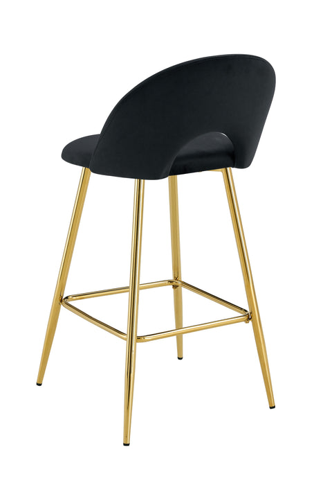 TABOURET DE BAR TEDDY PIED GOLD VELOURS NOIR - image 2