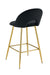 TABOURET DE BAR TEDDY PIED GOLD VELOURS NOIR - image 2
