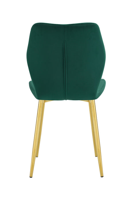 CHAISE COQUILLAGE VELOURS VERT SAPIN PIED GOLD - image 3