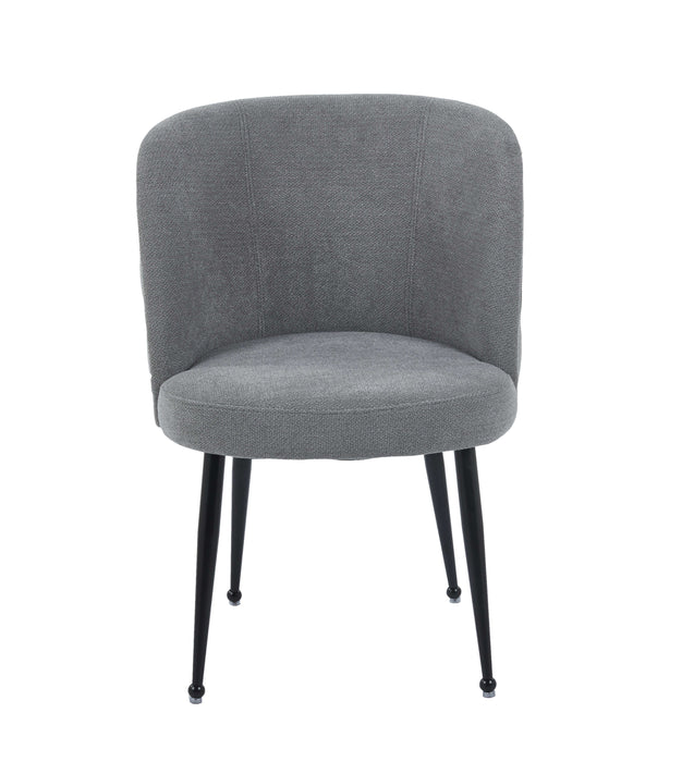 CHAISE SACHA PIEDS METAL NOIR ASSISE ANTHRACITE TISSU EFFET LIN - image 2
