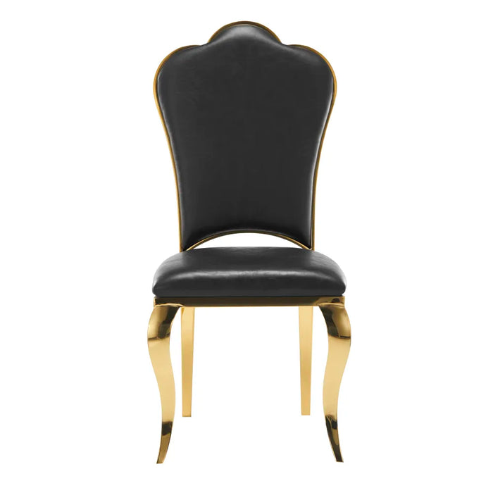 Chaise Prestige gold simili cuir   SAKURA noir