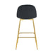 TABOURET DE BAR SCANDINAVE PIED GOLD VELOURS NOIR - image 2