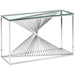 Console luxury BRITTANY chrome en verre Transparent 120x40x78 cm