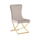 Chaise GABRIELLE Gold Velours Capitonné taupe