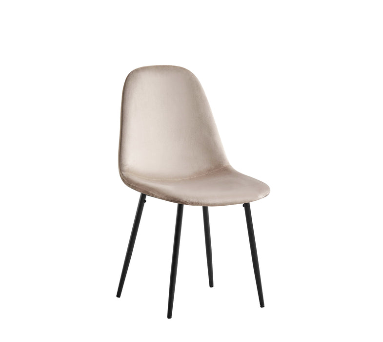 CHAISE SCANDINAVE PIED NOIR VELOURS TAUPE - image 2