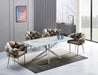 Table Repas JESSICA XXL Chrome et plateau en verre 180 cm 6 à 8 couverts - image 1