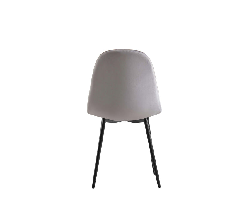 CHAISE SCANDINAVE PIED NOIR VELOURS GRIS - image 3